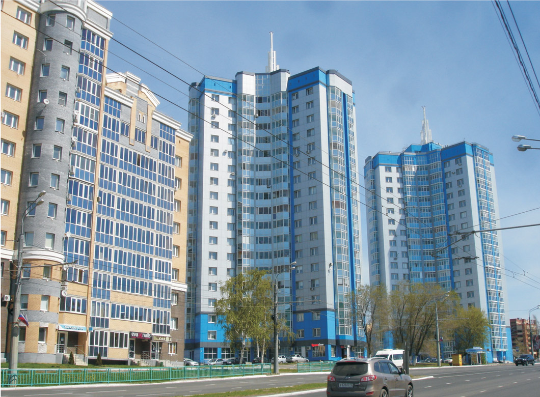 Застройка нового микрорайона 17-этажными домами трехлистниками с применением сборно-монолитного каркаса с пустотным настилом. г. Саранск, 2018 г.